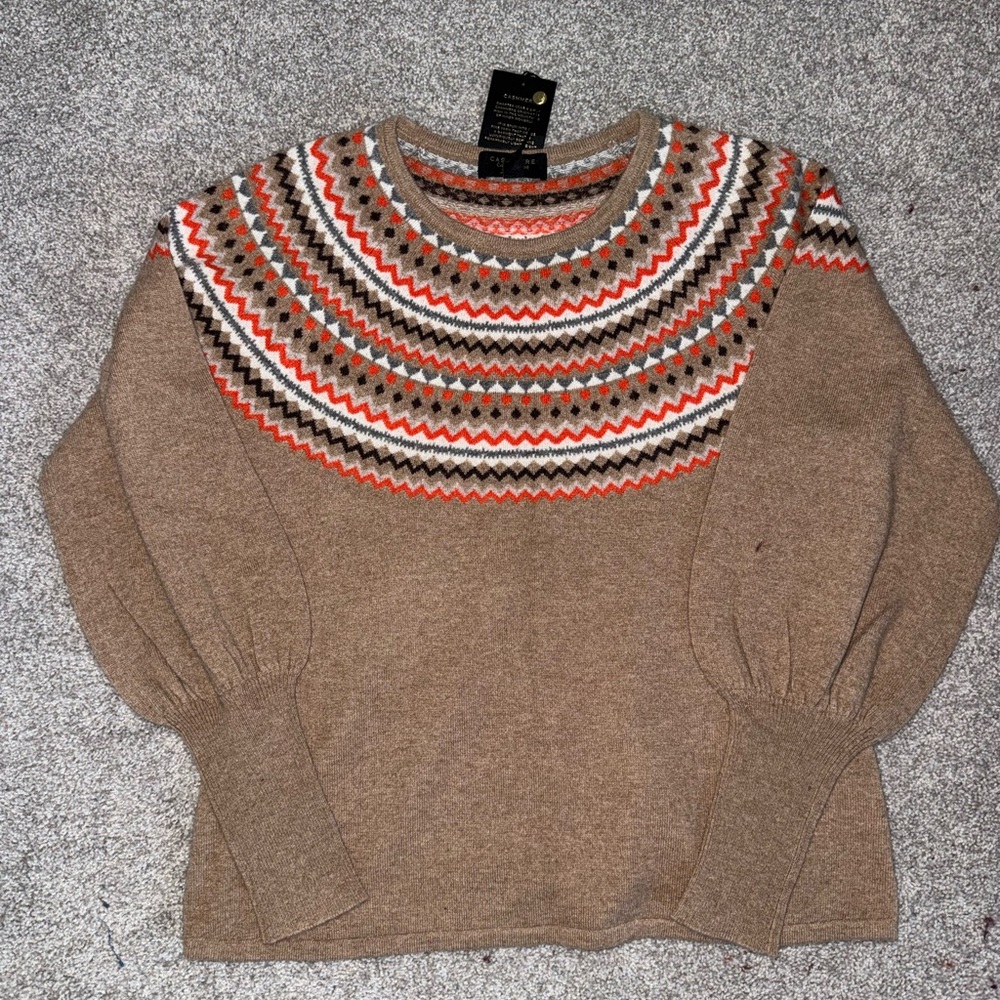 Cashmere Multicolor Patterned Sweater - Picture 2 of 3